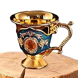 ◍【La seguridad es lo primero】 La copa de vino decorativa pequeña está hecha de material de aleación, que es respetuoso con el medio ambiente y saludable, así como duradero, de colores vivos y de larga vida útil.