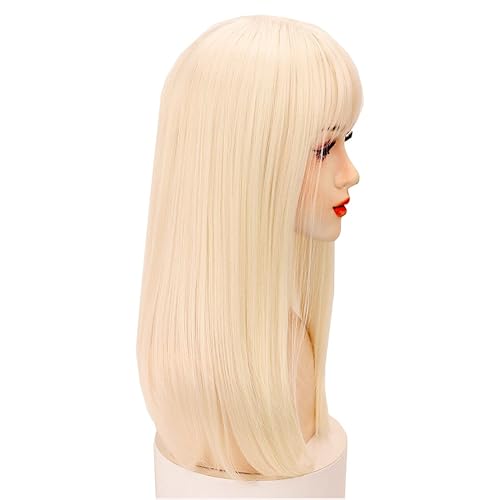 Miniatura 4 de 19.7 in recta cabeza frente Topper con flequillo grueso Snythetic, parte media clip en la parte superior del pelo para mujeres cubierta de pelo fino