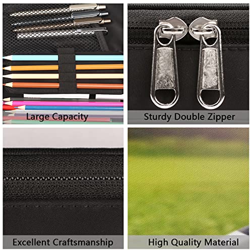 Image of Pardick Cute Pencil Case Golf Ball Print Large Capacity Pencil Pouch Simplicity Pencil Box Pencil Bag Pen Case Large Stationery Organizer Bag with Zipper for Kids Boy Girls School Office Supplies