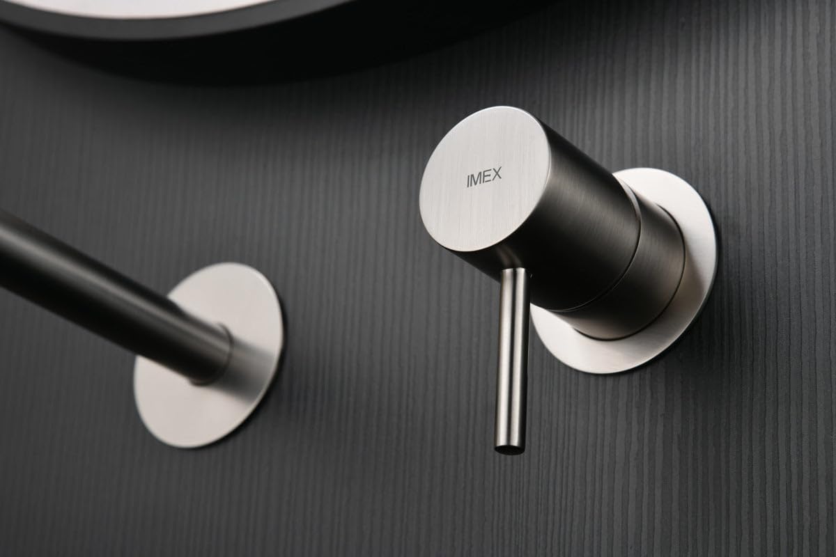 IMEX GLM039/NQ MONZA Grifo Monomando Lavabo Empotrado Color Níquel Cepillado