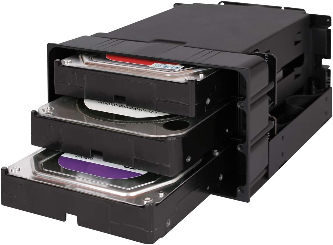 Icy Dock flexiDOCK MB830SP-B – Removable Frame/Dock Strapless for 3X 3.5 Inch SATA/SAS Hard Drive