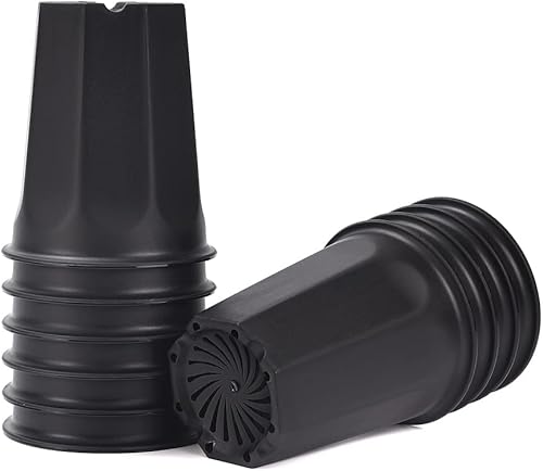 Miniatura 10 de BangQiao - Juego de 8 macetas de plástico blanco de 6.10 pulgadas para vivero profundo y semillero para suculentas, cortes y trasplantes