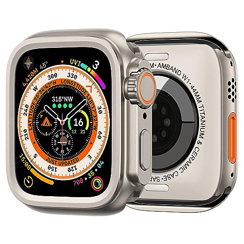 amBand 3 en 1 Funda de Metal Compatible con Apple Watch Series 6 SE/SE2 Series 5 Series 4 44mm, W1 Protector Bumper Protector, Original