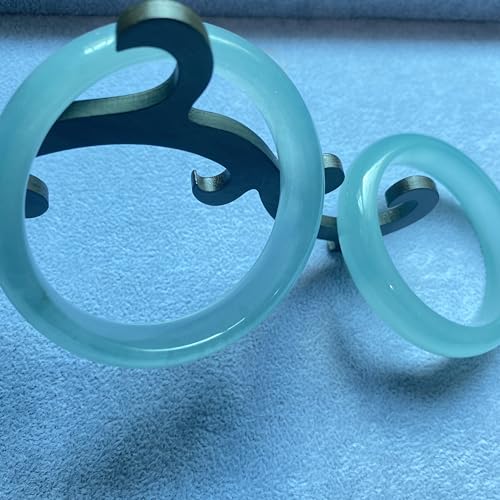 Bracelet jade vert authentique jonc rigide solide taille 60-61mm - 4