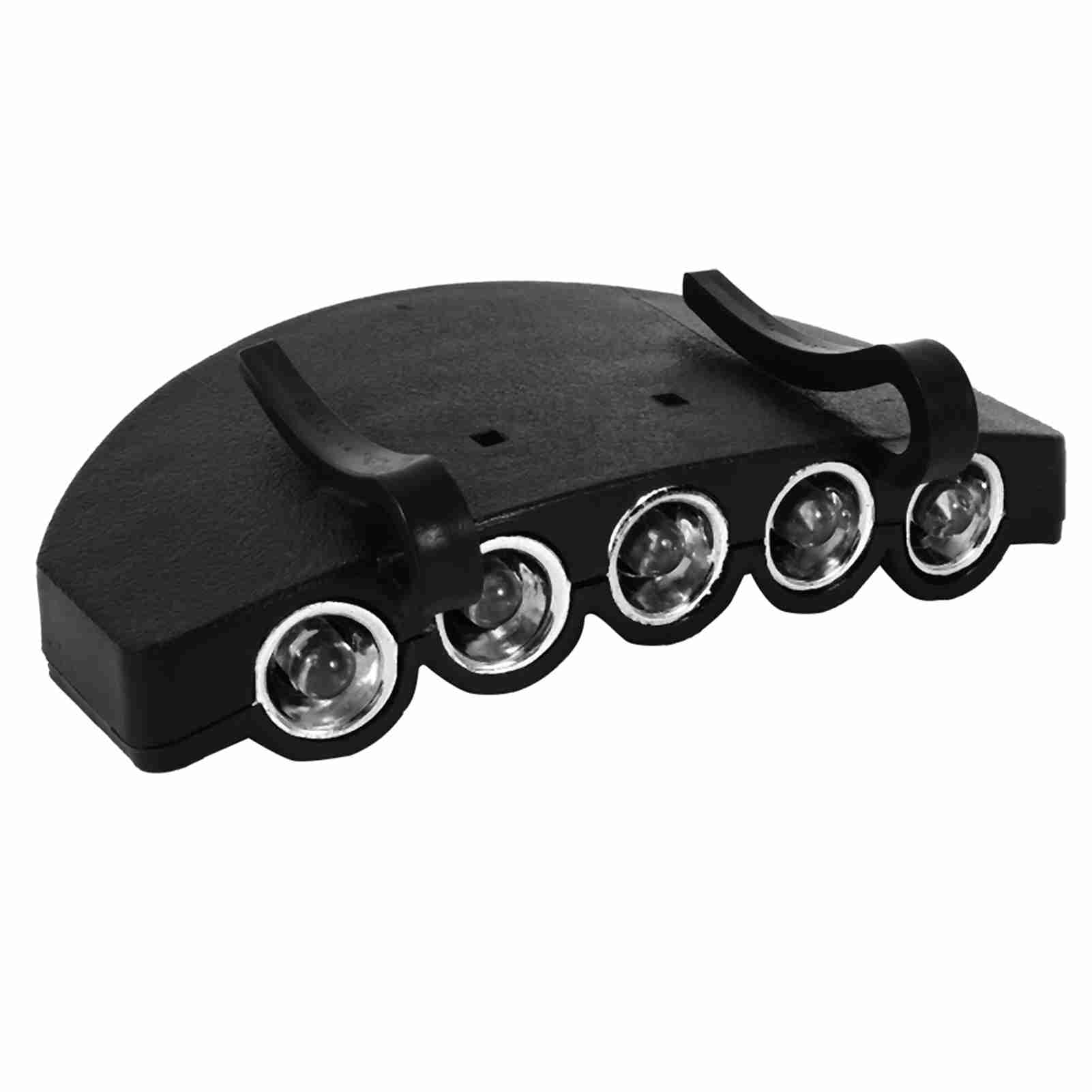 Bediffer 5 LED Cap Hat Brim Clip Head Light Lamp Cycling Camping, Ultra Bright Lightweight White Cap Clip On Hat Light