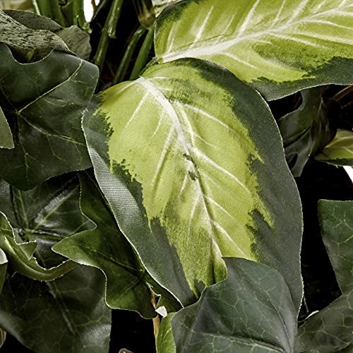 Nearly Natural 6732 Dieffenbachia And Ivy With Decorative Planter, Green #TOP4