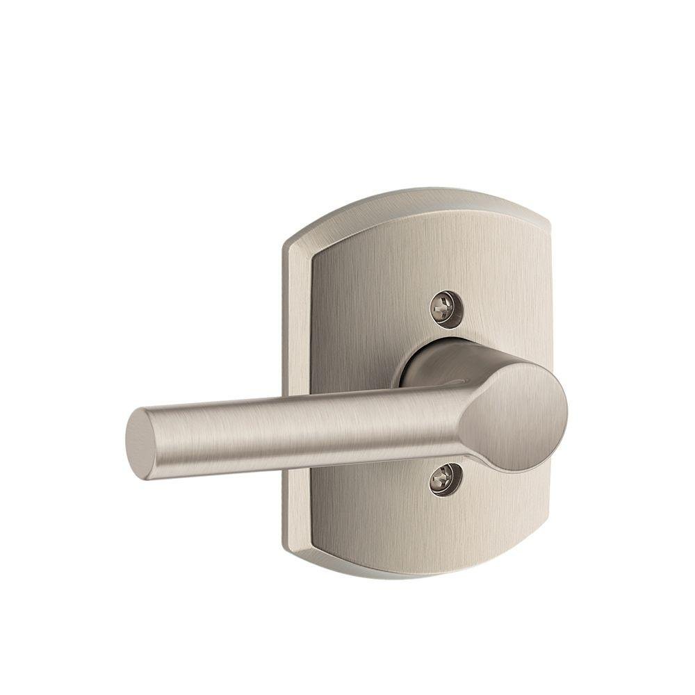Schlage F170 BRW 619 GRW Broadway Kolu, Greenwich Trim, Dönmeyen Kilit, Saten Nikel