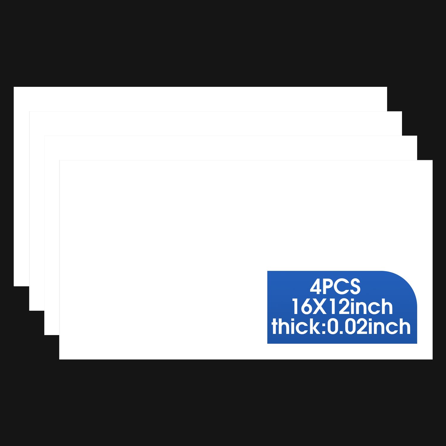 White ABS Plastic Sheets - 4 Pack for Crafts & DIY -14