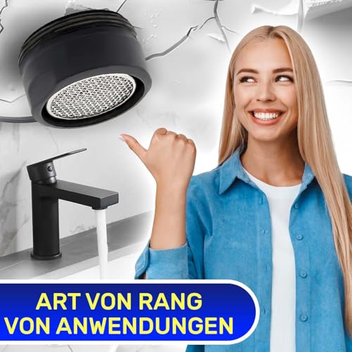 Strahlregler für Wasserhähne mit Anschluss M24 Hergestellt aus Messing in Schwarz Lackiert - Garantie 10 Jahre - MONTERAL