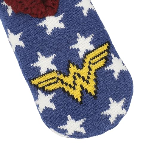 Bioworld Wonder Woman Themed Star Pattern Women's Slipper Socks4