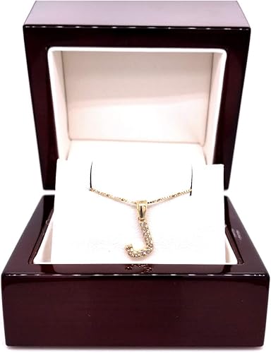 Vista 7 de Collar colgante con letra inicial de diamantes en oro amarillo de 14k (110 quilates) 18 pulgadas