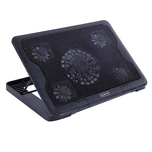 Base de refrigeración para laptop USB con altura ajustable y cinco ventiladores silenciosos miniatura 1
