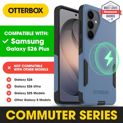 Image of OtterBox Samsung Galaxy S26 Plus - Commuter Magnetic Case - Coronet Night | 3X Military Drop Protection - Dual-Layer Design - Magnetic Fast Charge - Raised Edges - Port Covers