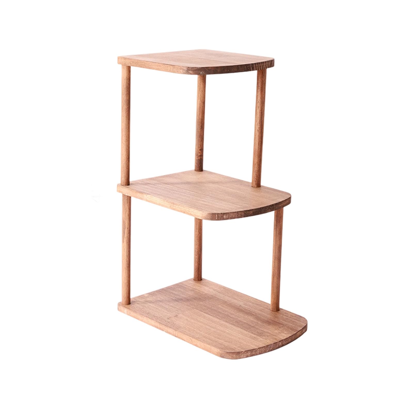 OSNIYAW Space Saving Right Side Wooden Shelf with Cutting for Decoration and Storage 3 Tiers Nordic Styles Rack Wall Mounted