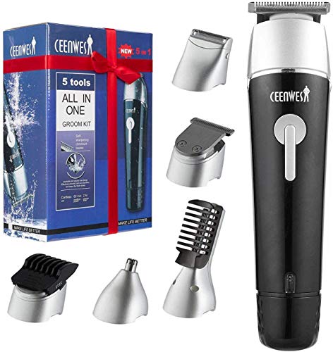 CEENWES Updated Version 5 in 1 Waterproof Man’s Grooming Kit Hair Clippers Professional