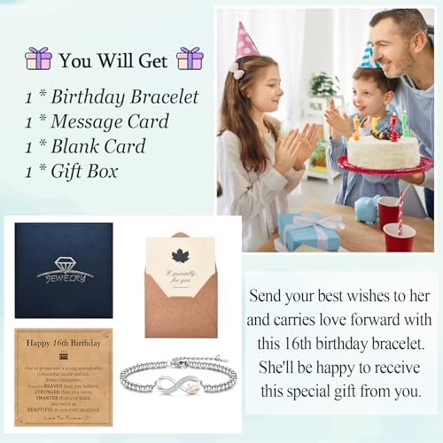 EPIRORA Birthday Gifts for Girls, 12th/ 13th/ 16th/ 18th/ 21st Birthday Gift Ideas for Teen Girl, Infinity Knot Stainless Steel Beaded Charm Number Bracelets for Daughter Sister Granddaughter Niece4