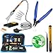 HANDSKIT Soldering Iron Kit with Solder, 90W Adjustable Temperature Soldering Kit with LCD, 5 Soldering Tips, Desoldering Pump, Solder Wire, Soldering Iron Stand, Tweezers