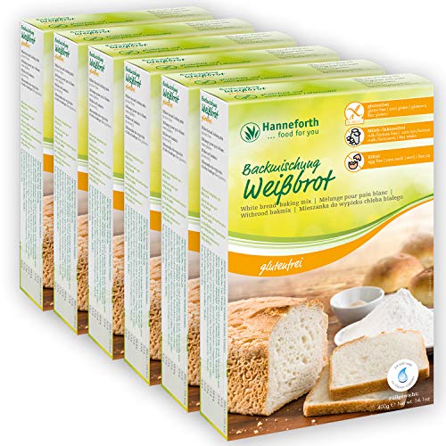 Glutenfreie Backmischung Weißbrot, Toastbrot | 6x400gr | hanneforth