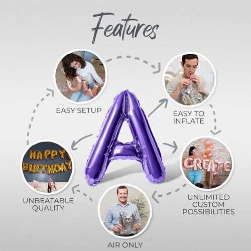 Image of Letter Balloons - LAST SPLASH 16 inch Inch Alphabet Letters Foil Mylar Balloon Bachelorette or Bachelor Party Banner (Purple)