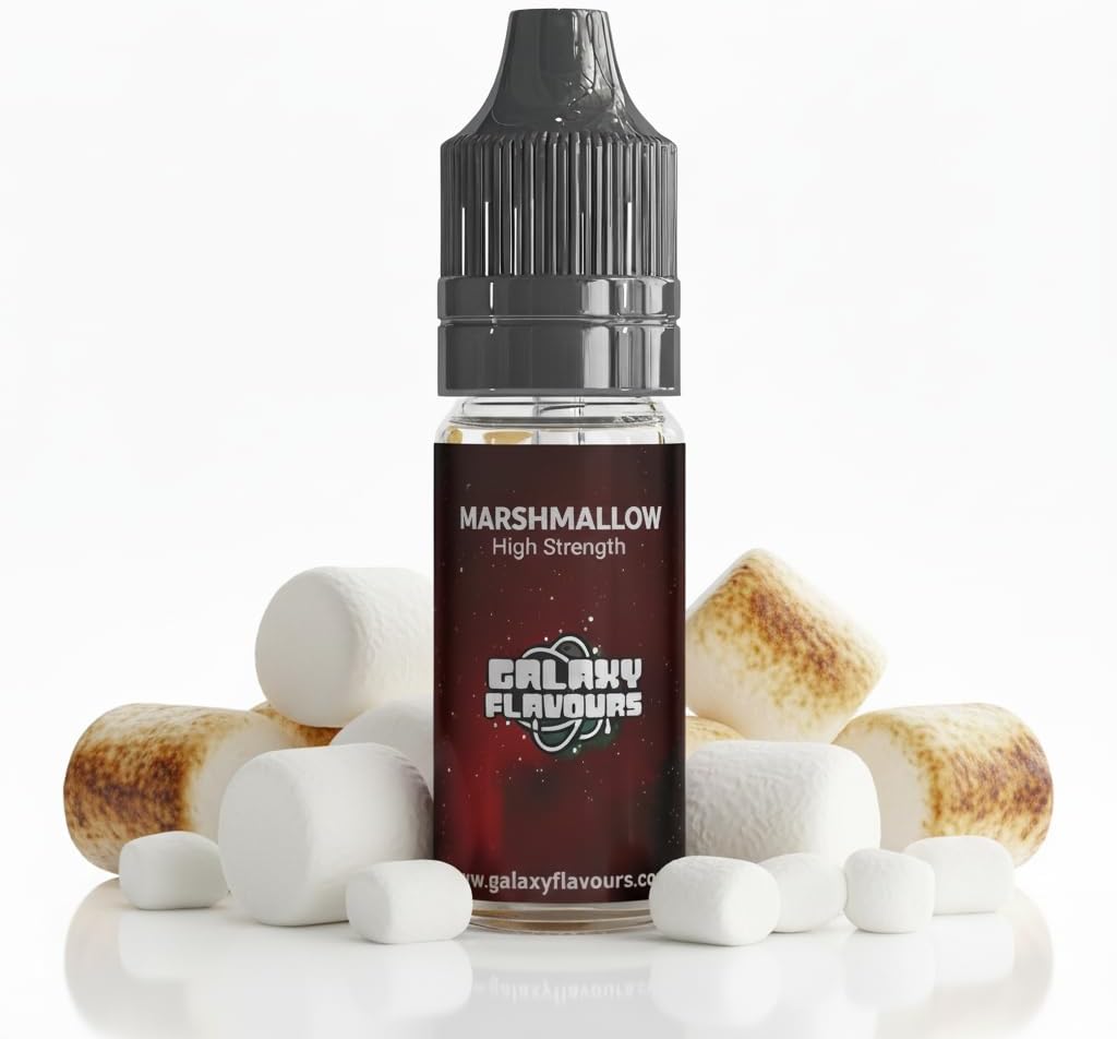 Marshmallow Food Flavouring Drops 10ml - Premium Sweet Confection Extract for Professional Baking & Luxury Marshmallow Beverages - High Strength Food Grade Concentrate by GALAXY FOOD FLAVOURS