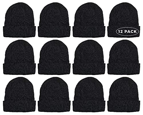 Image of YACHT & SMITH Winter Beanies, Bulk Cold Weather Thermal Warm Stretch Skull Cap, Mens Womens Unisex Hat