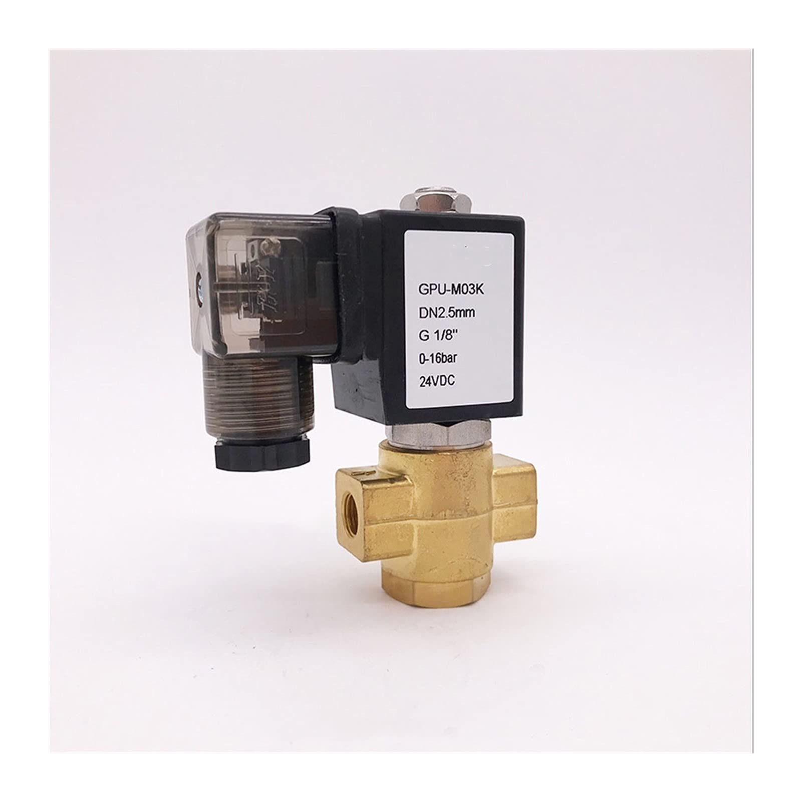 UWUKCJOKQ Normally Open 2Way Pilot Diaphragm Brass Solenoid Valve Water Flow Control 1/8inch 24VDC 2.5mm/3mm 0-16bar/10bar(Ac110v,3mm 10bar)