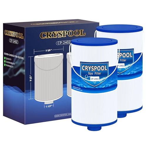 Cryspool 2402 Filter Compatible with Watkins 303279(not 303263) FC-2402 Free Flow and Lifesmart Hot Tub Filter 1 1/2 Finer Thread Spa Filter Cartridge 2 Pack