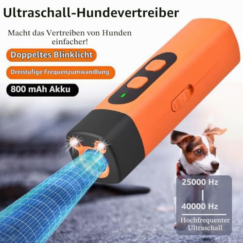 Ruhemeister Pro - Schonendes Ultraschall, Ruhemeister Hund, Ultraschall Hundegebell, Ultraschall Antibell Gerät mit 3 Einstellbaren Frequenzen LED-Taschenlampe Bellen Stopper für Hunde, Haustiere