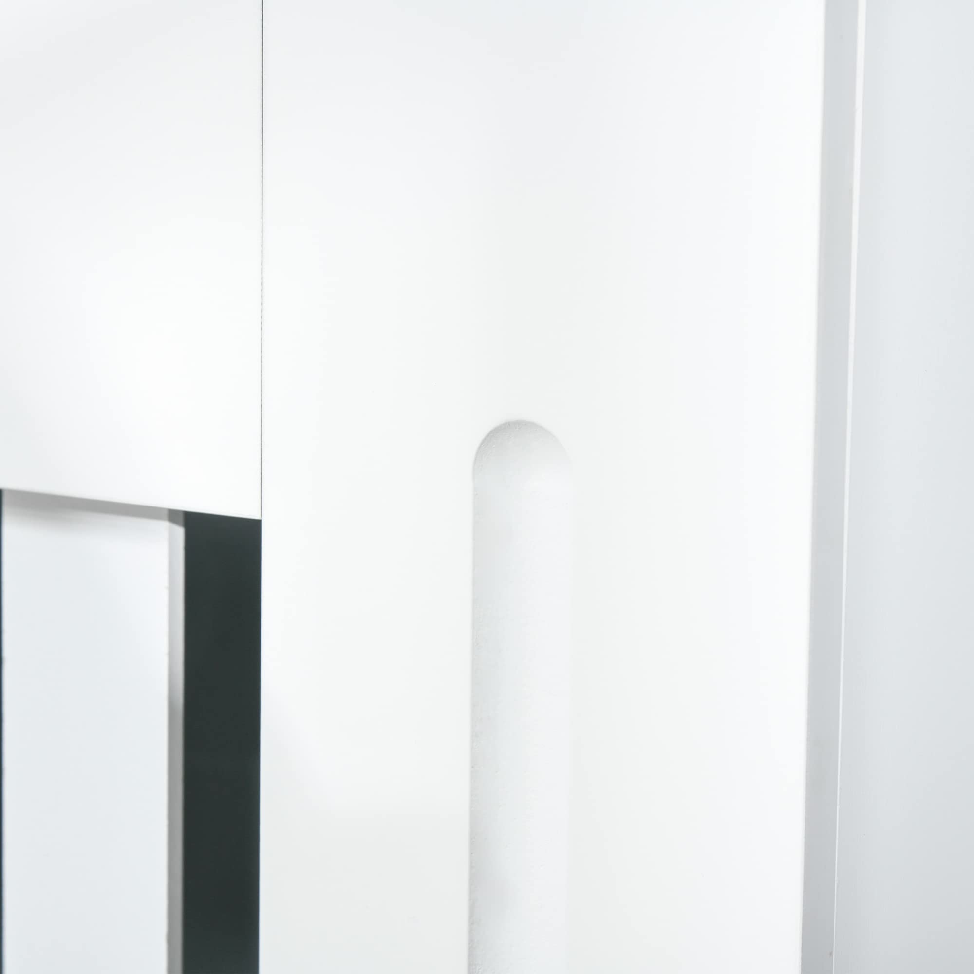 HOMCOM Copritermosifone in Legno Bianco per Caloriferi e Radiatori, Copri Termosifone Moderno con Anti-ribaltamento, Doghe e Piano d'Appoggio, 78x19x81cm