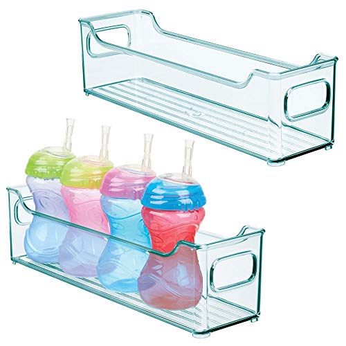 mDesign Storage Organizer Container Bin with Handles for Kids/Child Supplies in Kitchen, Pantry, Nursery, Bedroom, Playroom - Holds Snacks, Bottles, Baby Food - BPA Free, 14.5
