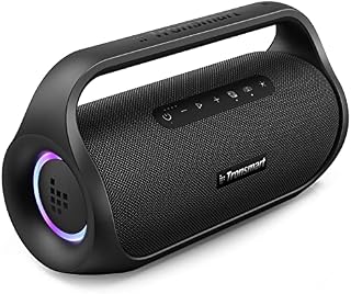 Tronsmart Bang Mini Party Speaker, Bluetooth 5.3, Beat-driven Light Show, 50W Stereo Sound, 8000mAh Battery with Power Bank, IPX6 Waterproof, NFC, TF Card,AUX, Outdoor Speaker for Garden, BBQ, Camping