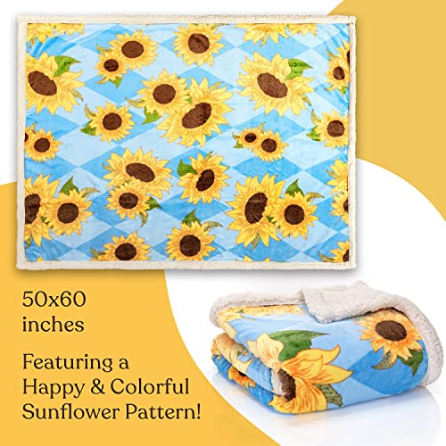 =K9 50x60 Inch Luxuriously Ultra Soft Bright and Cheerful Sunflower Throw Blanket - Beautiful Sunflower Decor for Bedroom or Living Room - Image 3