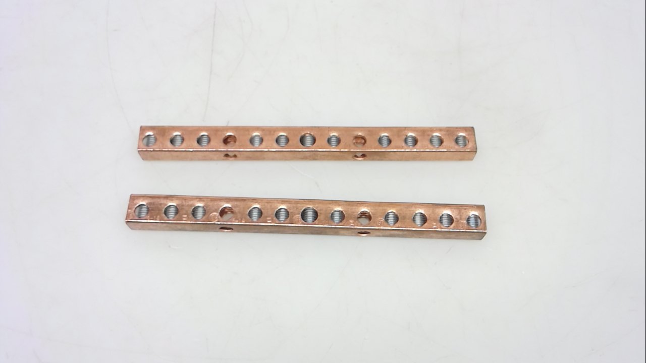 Ilsco D16710 Pack of 2 Ground Bar, 14 Taps, Tap Range