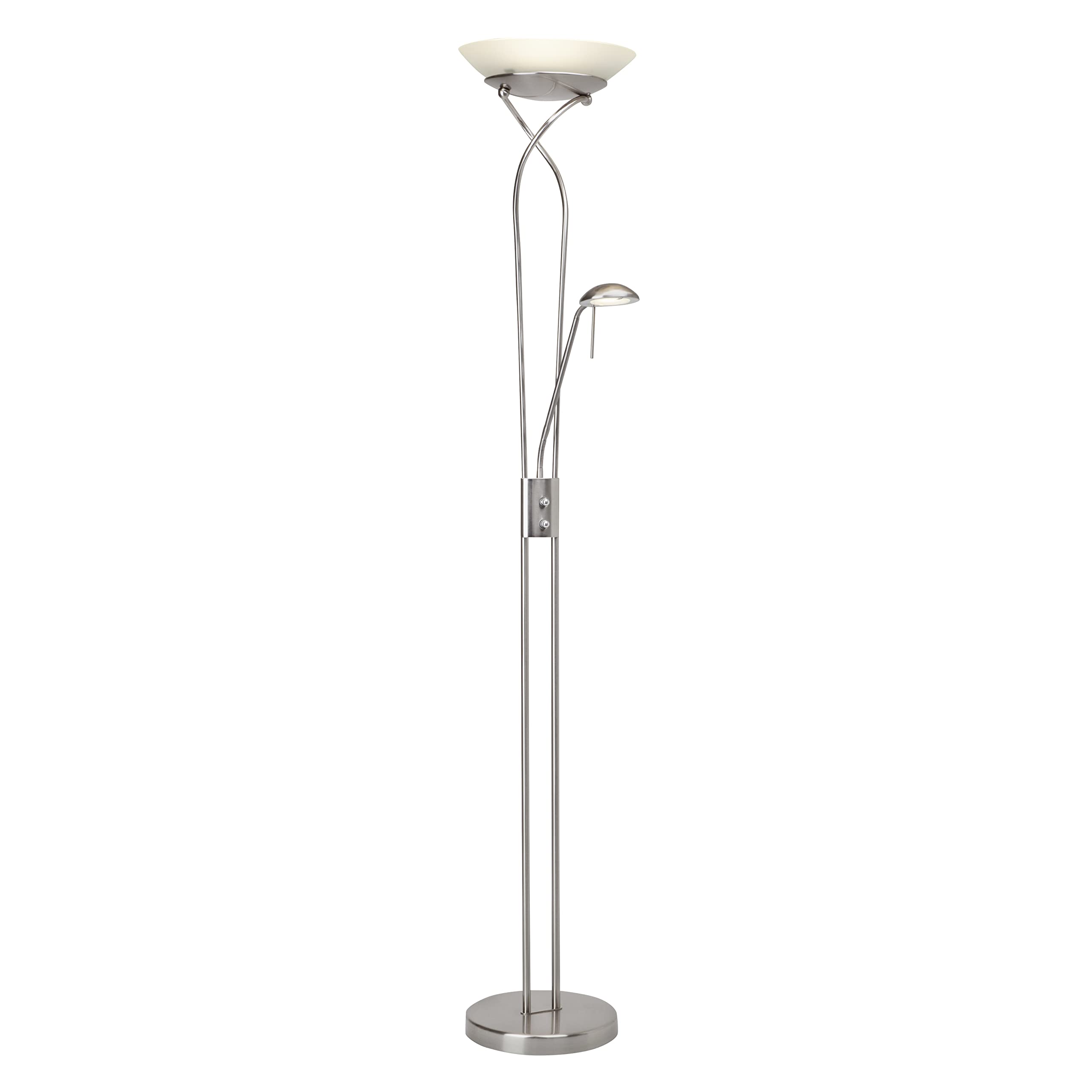 BRILLIANT lampada Ollie LED braccio illuminante braccio di lettura ferro/bianco | 1x SMD LED 18W integrato, 1600lm, 3000K | Proiettori e braccio di lettura regolabili tramite dimmer rotante | L