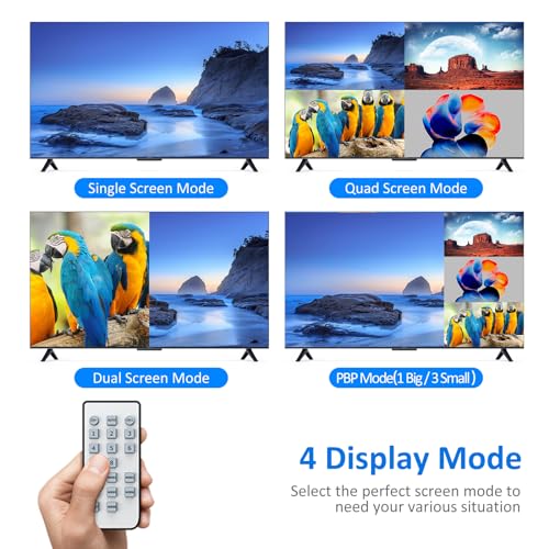 Multiviewer HDMI 4x1 4K conmutador de 4 entradas para cámaras y consolas 4
