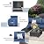 U-MAX 7 Piece Outdoor Patio Furniture Set, PE Rattan Wicker Sofa Set, Outdoor Sectional Furniture Chair Set with Navy Cushions and Tea Table, Black Rattan