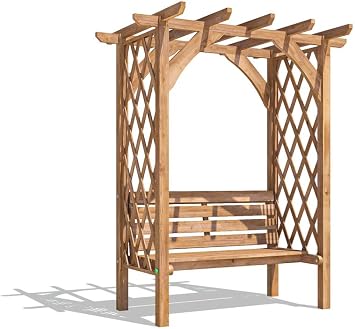 Dunster House Pergola with Bench Seat Jasmine 6' x 4'6" Trellis Arbour