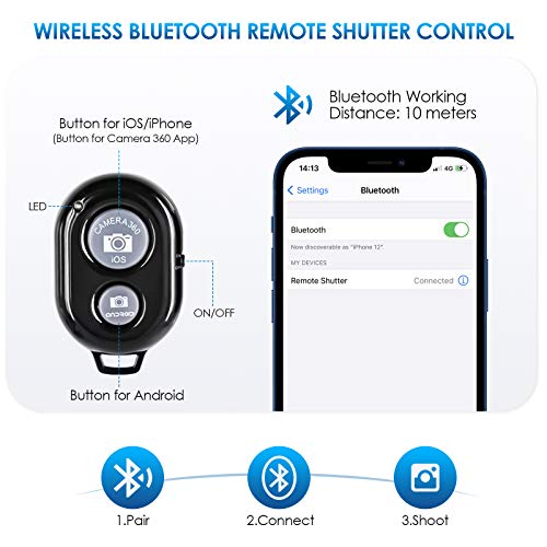 Olycism Handy Stativ Flexibel, Handy Stativ mit Bluetooth Fernbedienung, Mini Reisestativ Reise Tripod Ständer für Klein… – Bild 3