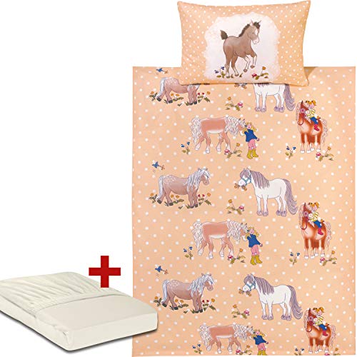 Erwin Müller Kinder-Bettwäsche Sparpaket 3-TLG. Renforcé apricot Größe...