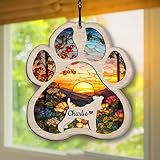 Ottimo regalo per qualsiasi ricordo di animali domestici: questo è il regalo perfetto per quando il tuo amico o la tua famiglia perde un amato amico peloso. Regala il nostro regalo commemorativo per animali domestici in vetro colorato ai tuoi colleghi, amici, familiari e altri cani, amanti dei gatti e lascia che decorino le loro case e renda calda la loro stanza. Il nostro acchiappasole per animali domestici è un regalo per la perdita di simpatia per animali domestici.