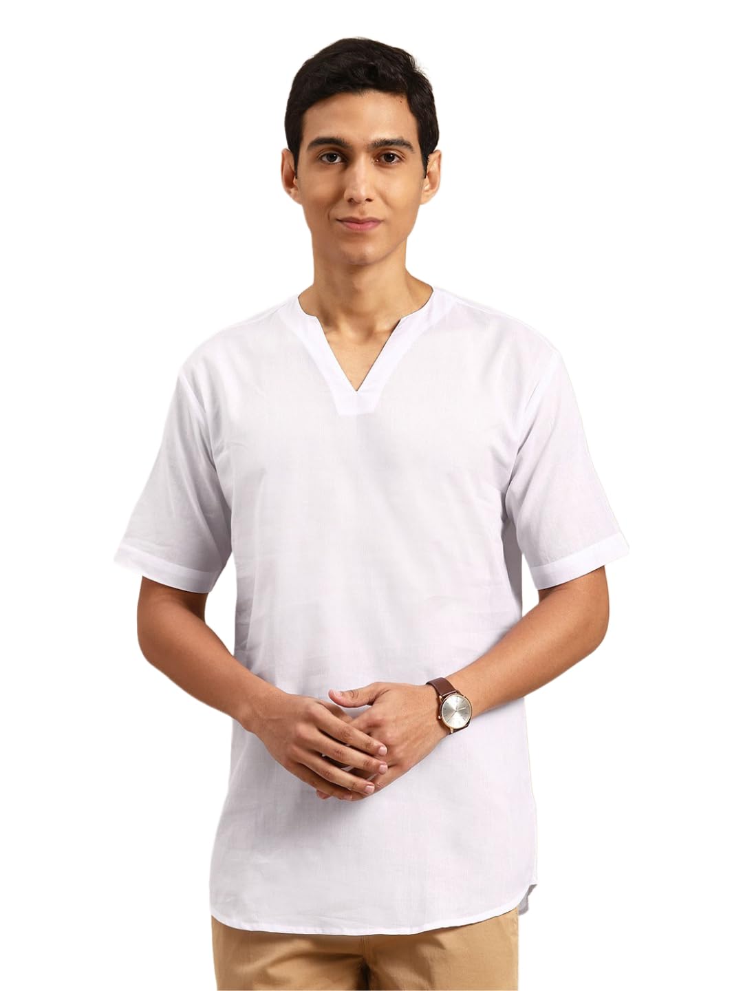 rajubhai hargovindas Men's V-Neck Pure Cotton Kurta-picture-30