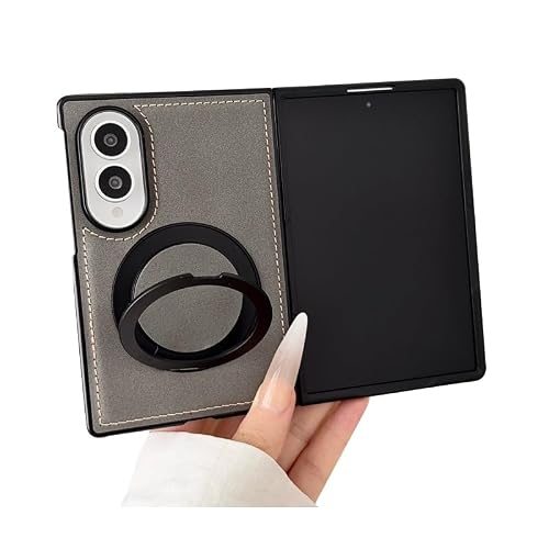 CYBERGARAGE�EFor Galaxy Z Fold8 �P�[�X �J�o�[ �܂肽���݌^ PU���U�[ �����O�t�� �X�^���h�@�\ Qi�[�d ���C�����X�[�d �Ή� �V���v��(�O���[) [���s�A���i]