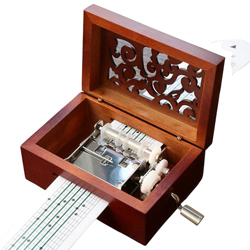 cuzit Antik graviert Vintage Holz Musik Box 15 beachten Bewegung Hand,...