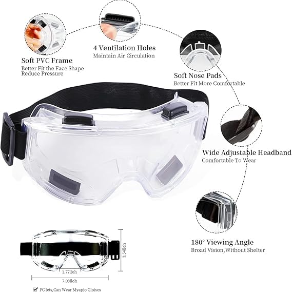 Image of TRENDING Respirator Mask Kit with Anti-Fog Goggle, Filters & Cotton Filters, Reusable Chemicals Respirator Gas Mask for Painting, Gas, Dust, Weld, Organic Vapors, Epoxy Resin