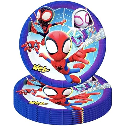 Assiettes Spiderman POPOYU 16Pcs Cover