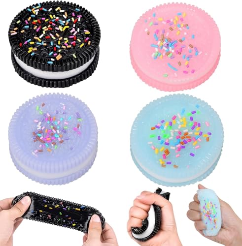PKKP Anti Stress Spielzeug Keks, Taba Squishy Squeeze Toy, Squishy Fidget Spielzeug, Sensory Toys, Stressabbau Spielzeug Geschenke für Kinder ab 6 Jahren (4Pcs)