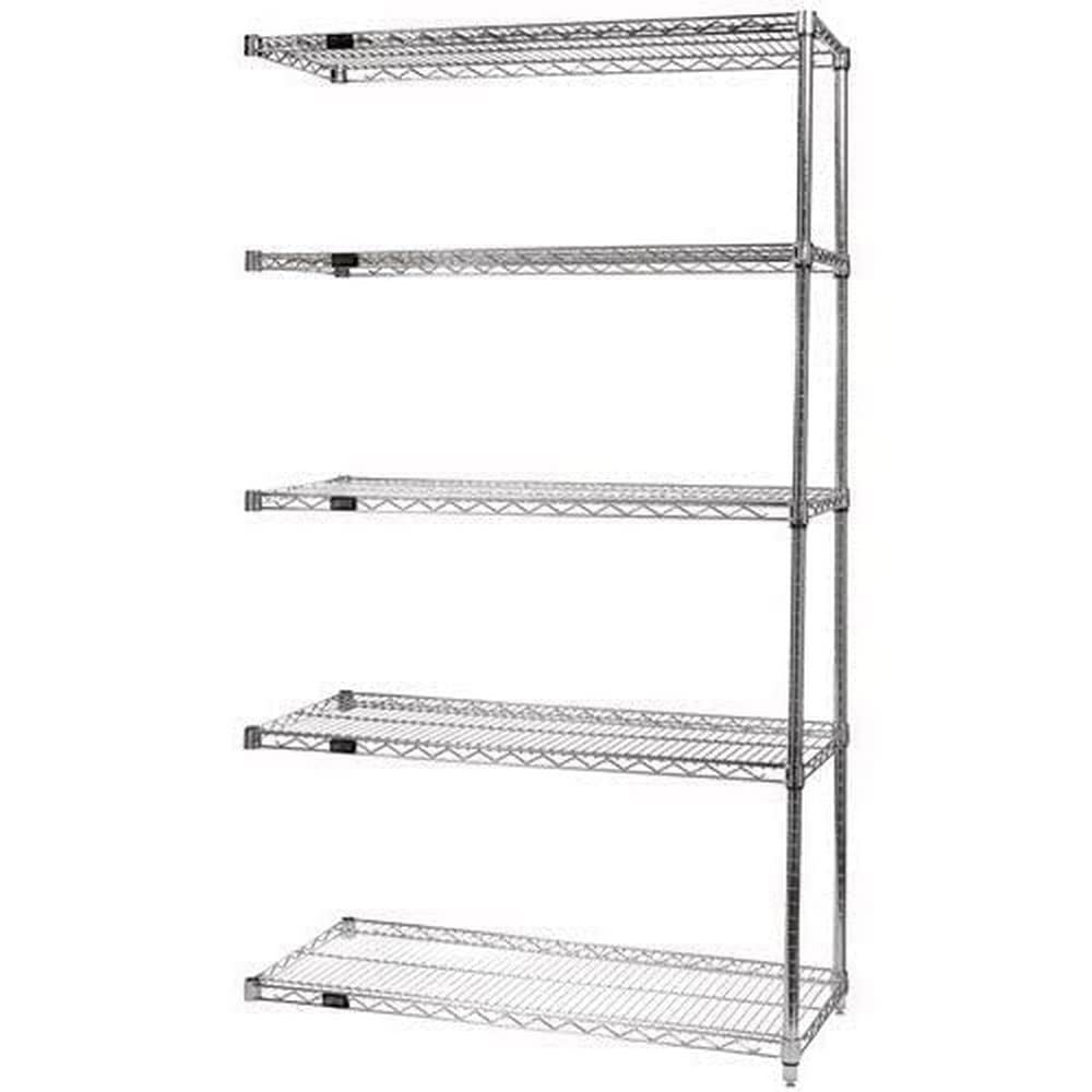 Quantum Storage Systems Wire 5 Shelf ADD-ON KIT Stainless 54in