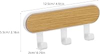 Vista 4 de 6PCS Self-Adhesive Wall Hooks: Space Saving Multi-Hook Rack - Bedroom Hanging Rack - Wooden Coat Hat Hanger Organizer for Bathroom Hallway