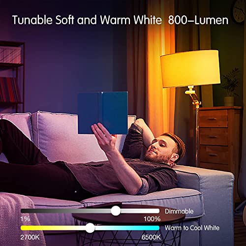 Image of DAYBETTER Smart Light Bulbs, Alexa Light Bulb, WiFi Light Bulbs, RGBCW Color Changing Light Bulb A19 9W 800LM, Smart Bulbs That Work with Alexa & Google Assistant, Music Sync, No Hub Required, 12 Pack