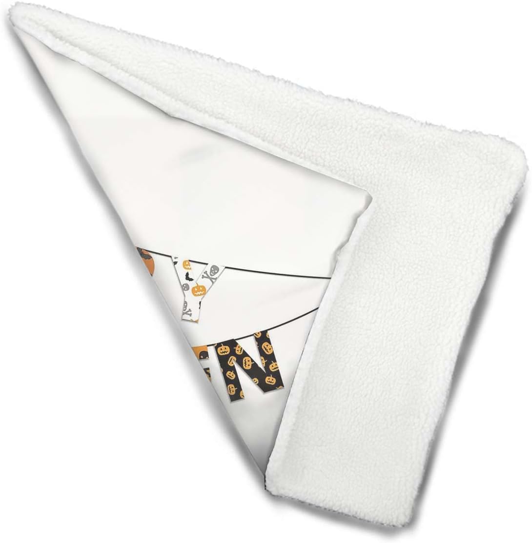 review Orange Black White Thermal Pet Mat Bed Liner Happy Halloween Banner Greetings Self-Warming Cat Bed Super Soft Dog Bed Crate Bed Blanket Halloween 18